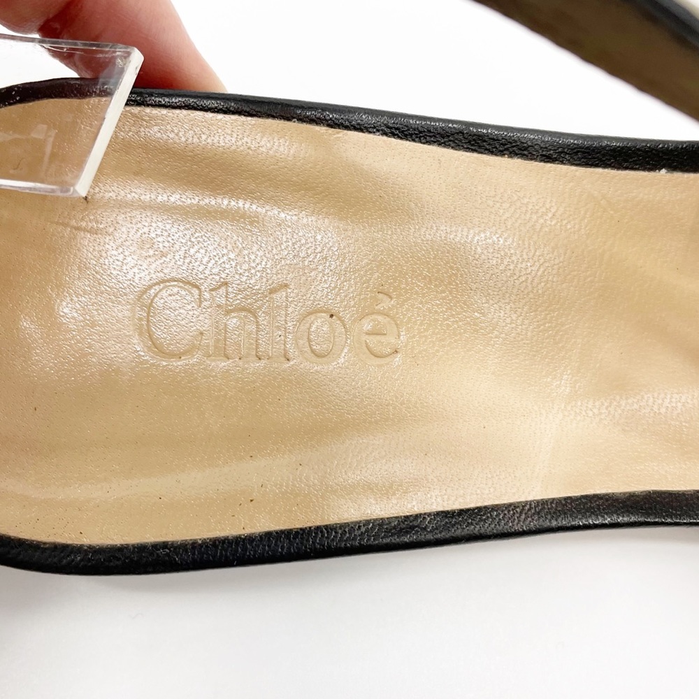 CHLOE Scalloped Criss Cross black leather sandals - Picture 6 of 9